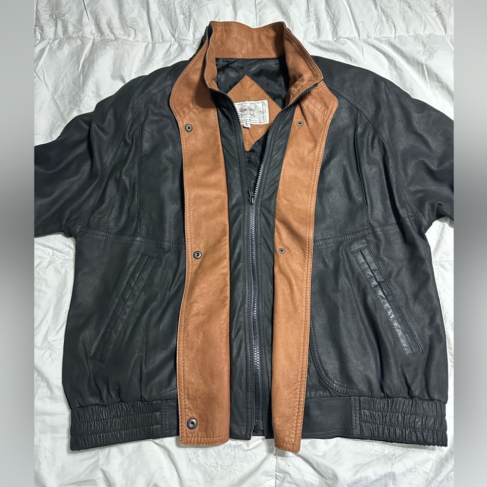 Vintage hide side leather jacket